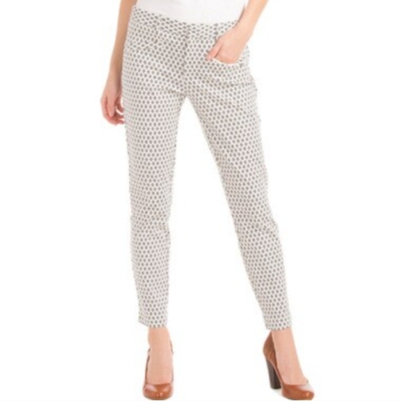 🆕 GAP Skinny White Pants with Black Diamond Print. (Cotton - Spandex) NWOT - Picture 2 of 14